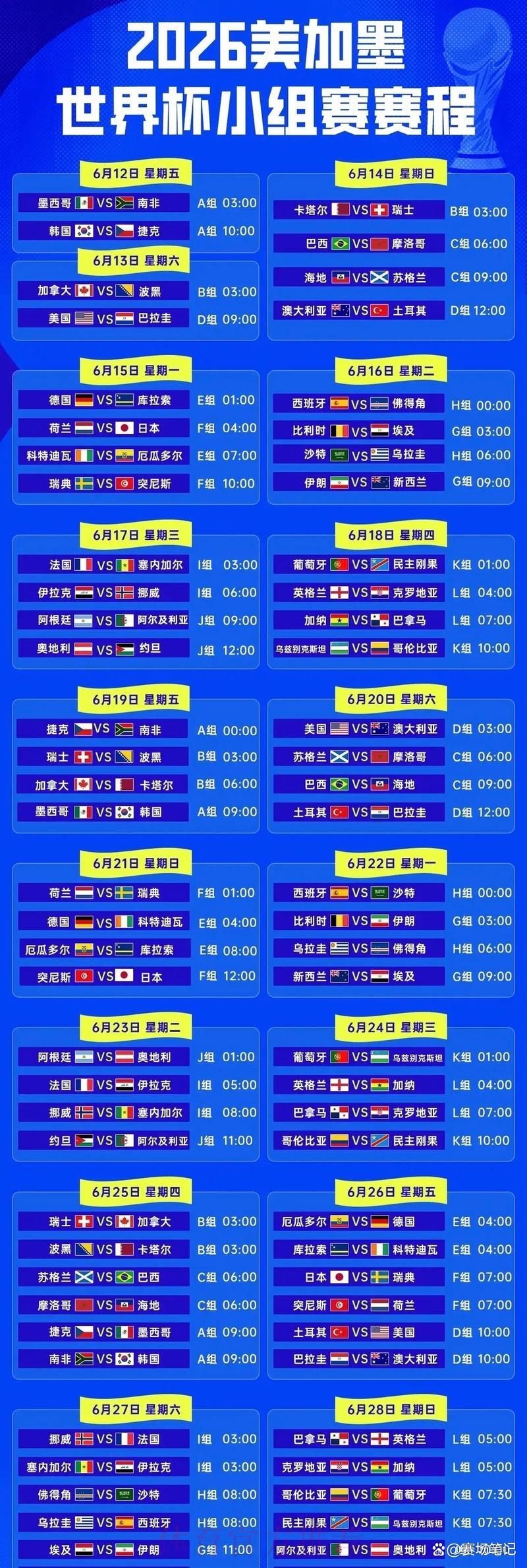 世界杯赛程时间完整查询攻略 世界杯赛程时间完整查询攻略